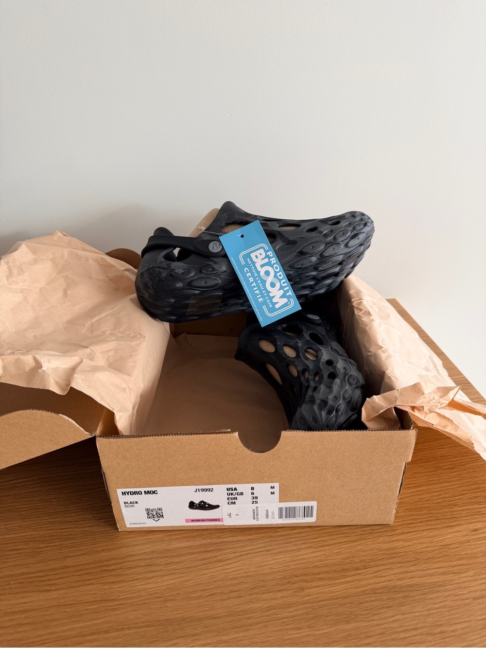 Merrell Black Hydro Moc Lightweight Slip-On Sandals